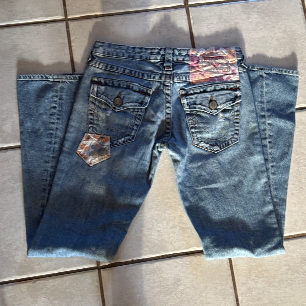 True Religion Light Blue Women's Bootcut Jeans with Signature